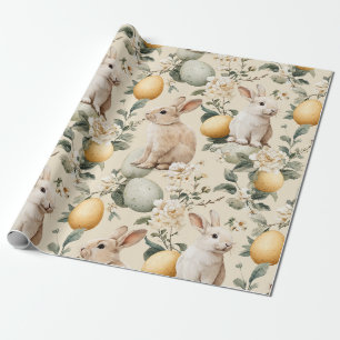Oude Paashaas Bloemen (5) Cadeaupapier