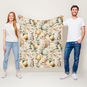 Oude Paashaas Bloemen (5) Fleece Deken