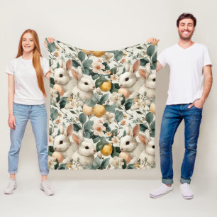 Oude Paashaas Bloemen (9) Fleece Deken