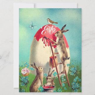 Oude Paashaas en een Groot Ei Feestdagenkaart