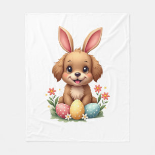 Oude Paashaas Hond Schattige Puppy Illustratie w Fleece Deken