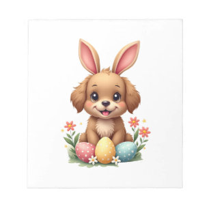 Oude Paashaas Hond Schattige Puppy Illustratie w Notitieblok