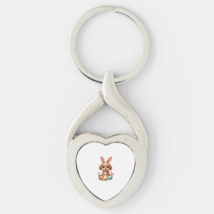 Oude Paashaas Hond Schattige Puppy Illustratie w Sleutelhanger