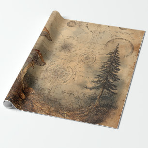 Oude Paddenstoel Botanische Grafiek (3) Cadeaupapier