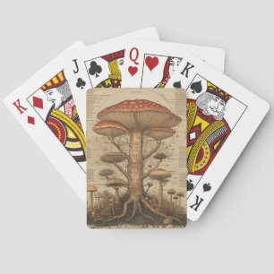Oude Paddenstoel Botanische Grafiek (9) Pokerkaarten