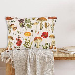Oude Paddenstoel en Wilde Bloem Patroon Accent Kussen