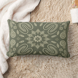 Oude paisley-bandana-kussenhoes Crème & Gewassen Kussen