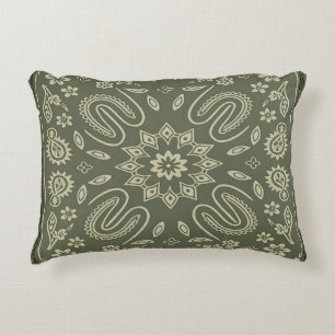 Oude paisley-bandana-kussenhoes Crème & Wassen Accent Kussen