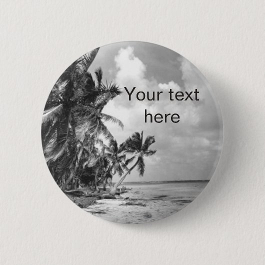 Oude palmbomen aangepaste tekst ronde button 5,7 cm (Voorkant)