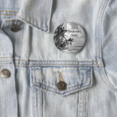 Oude palmbomen aangepaste tekst ronde button 5,7 cm (In situ)