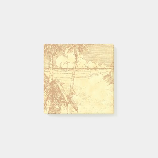 Oude palmboom strand etsbare stickies post-it® notes (Voorkant)