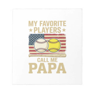 Oude Papa Honkbal Softbal Spelers Shirt Ontwerp Notitieblok