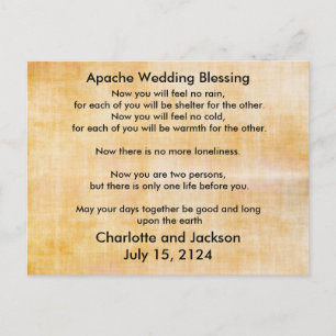 Oude papieren Apache Wedding Blessing 3 Briefkaart