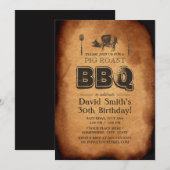  Oude Papierroast BBQ Birthday Party Kaart (Voorkant / Achterkant)