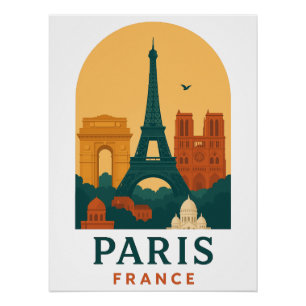 Oude Parijs Frankrijk Reis Eiffeltoren Poster Perfect Poster
