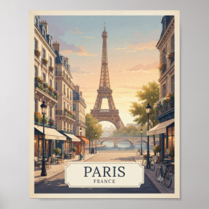 Oude Parijs Frankrijk Reisposter Eiffeltoren Poster