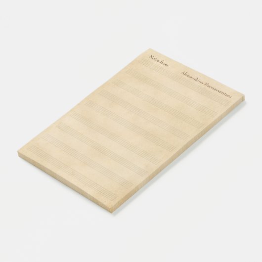 Oude parkpagina Blanco muziek Personeel aangepaste Post-it® Notes (Schuin)
