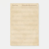 Oude parkpagina Blanco muziek Personeel aangepaste Post-it® Notes (Voorkant)