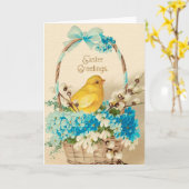 Oude Pasen Groetkaart Kaart (Gele Bloem)