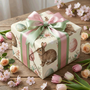 Oude Pasen konijnen en Paaseieren Mooie Pastels Inpakpapier Vel