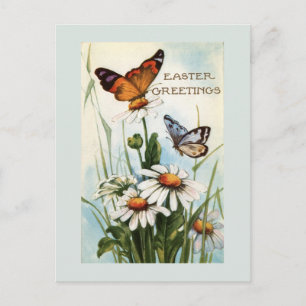 Oude Pasen Vlinders Postkaart Feestdagenkaart