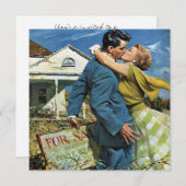 Oude pasgetrouwden, Grappig huisje boompje beestje Kaart (Voorkant / Achterkant)