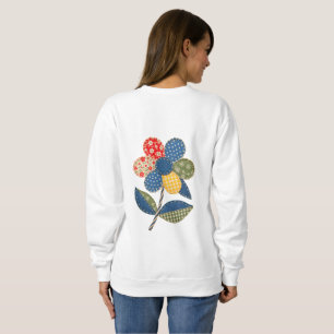Oude patchwork bloem achteraan print sweatshirt
