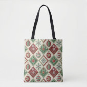 Oude Patchwork Gequilted Kerstpatroon Draagtas (Voorkant)