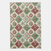 Oude Patchwork Quilted Kerstpatroon Theedoek (Verticaal)