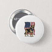 Oude Patriotische Hond Vlag Vector T-shirt Ontwerp Ronde Button 5,7 Cm (Voorkant /achterkant)