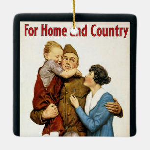Oude patriotische soldaat voor Victory Liberty Loa Keramisch Ornament