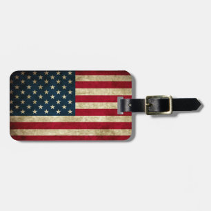 Oude Patriottische Amerikaanse Vlag Bagagelabel