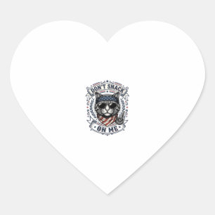 Oude Patriottische Kat Snack Niet Op Mij Hart Sticker