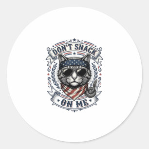 Oude Patriottische Kat Snack Niet Op Mij Ronde Sticker