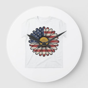 Oude Patriottische Madeliefjes Bloem Vector Design Grote Klok