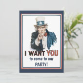 Oude Patriottische Oom Sam Ik Wil JOU Kaart (Staand voorkant)