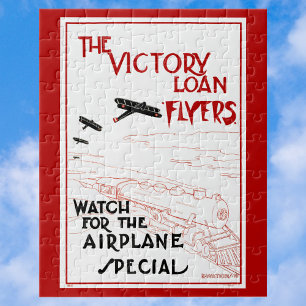 Oude patriottische Victory Loan-flyers Vliegtuigen Legpuzzel