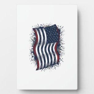 Oude Patriottische Vlag Overhemd Design Met Afgepl Fotoplaat