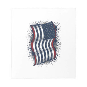 Oude Patriottische Vlag Shirt Ontwerp Met Afgeplat Notitieblok