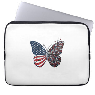 Oude Patriottische Vredesvlinder Vector Kunst_1 Laptop Sleeve