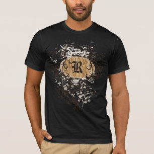 Oude patroon met monogram R T-shirt