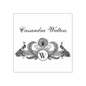 Oude pauwnaammonogram rubberstempel (Afrduk)