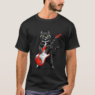 Oude Perzische Kat Gitaar spelend Grappige Kitten T-shirt