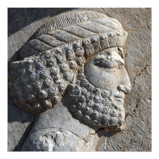 Oude Perzische krijger Detail Persepolis Iran Foto Afdruk