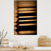 Oude  pianosleutels en bladmuziek poster (Keuken)