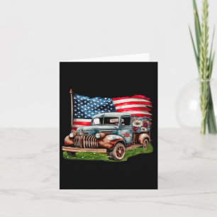 Oude Pick-up Truck Amerikaanse Vlag 4 Juli Patriot Kaart