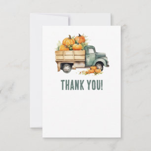 Oude Pick-up Truck Pompoenen Baby Shower Bedankkaart