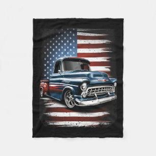 Oude Pickup Truck Amerikaanse vlag 4th van juli Pa Fleece Deken