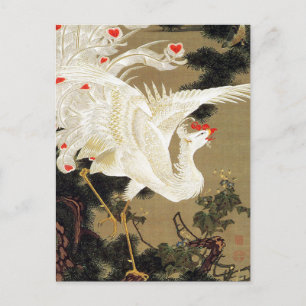 Oude pijnboom en witte Phoenix van Ito Jakuchu Briefkaart