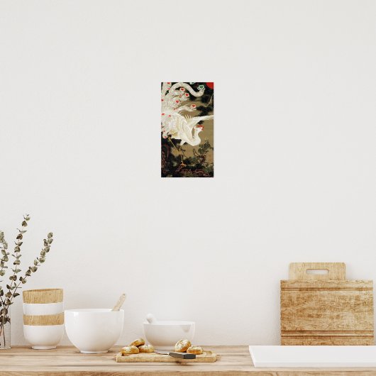 Oude pijnboom en witte Phoenix van Ito Jakuchu Poster (Keuken)